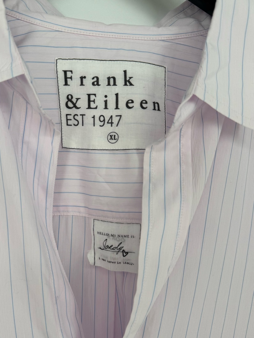 Frank & Eileen Joedy Pink and Blue Stripe Superfine Button Down Shirt XL - Picture 7 of 7